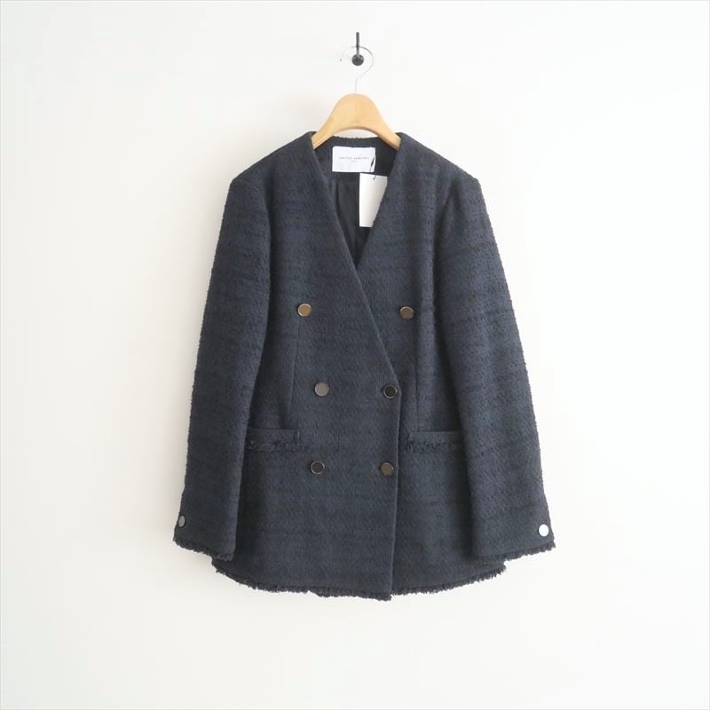UNITED ARROWS / ツイード Vノーカラー ジャケット / 1522-144-29