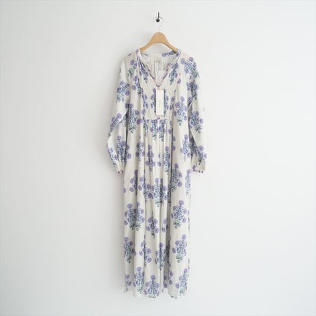 継続販売品 / 未使用 / ne Quittez pas / Cotton Jacquard Marigold Print Shirring Dress / 010441GH1 / 2507-2015