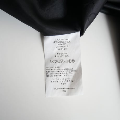 継続販売品 / MACKINTOSH / HUMBIE　ライトメルトンコート / L212MO1007FS2K / 2410-0785