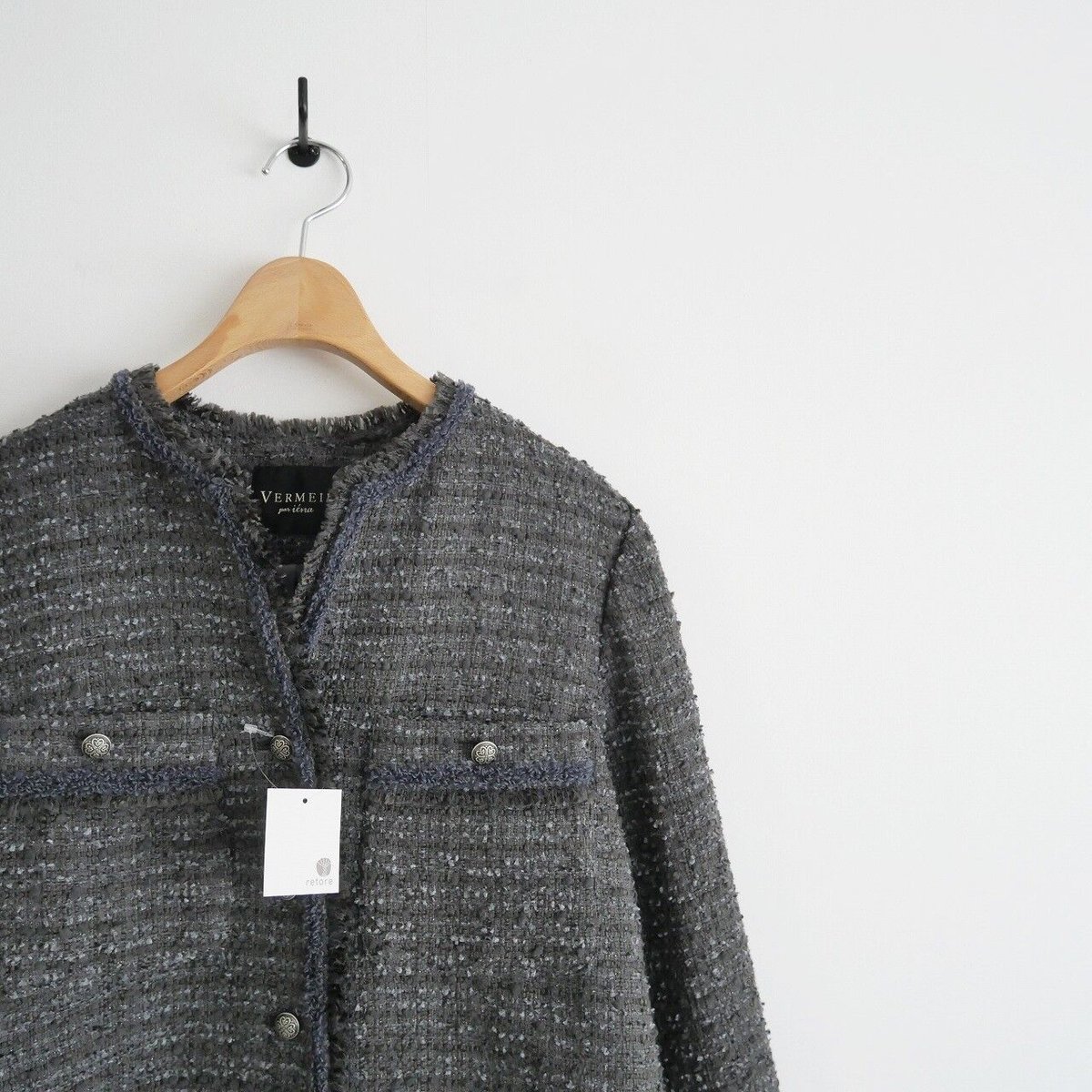 2022 / 未使用 / VERMEIL par iena / ファンシーツイード ノーカラー