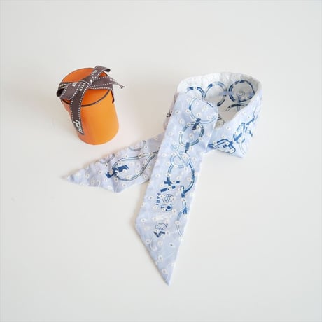 HERMES / シルクツイリー Do Re Boucles Broderie Anglaise Twilly / 853951S / 2510-0400