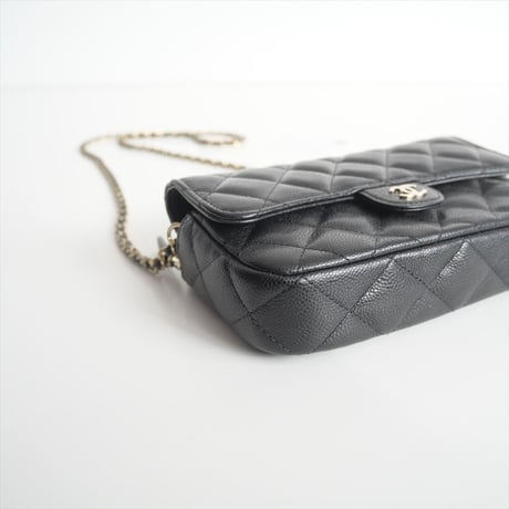 2023 / CHANEL / PHONE HOLDER WITH CAIN キャビアスキンショルダーウォレットバッグ / AP2096B10583 C3906 / 2411-0024