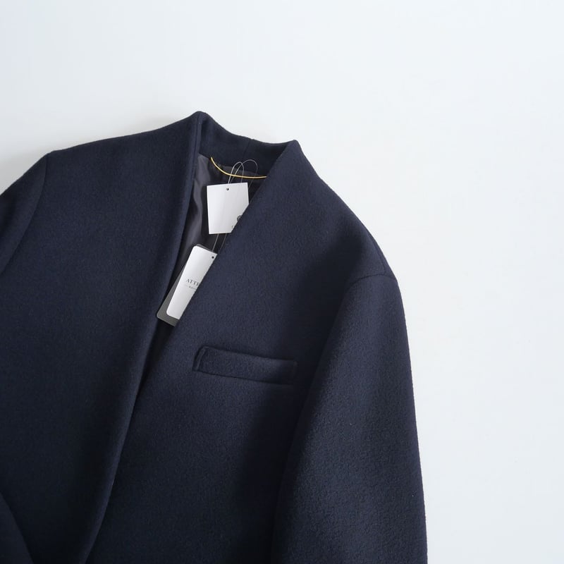 アパルトモンNo Collar Chester Coat ネイビー38