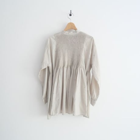 2024AW / maison de soil / COTTON DOT FLOWER PRINT PINTUCK ブラウス / INMDS24711D / 2506-0434