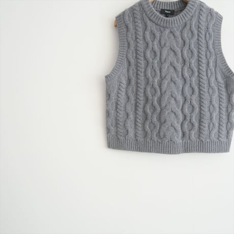 2024AW / Theory / Felted Wool Cash Cable Vest / 01-4301719 / 2505-1111
