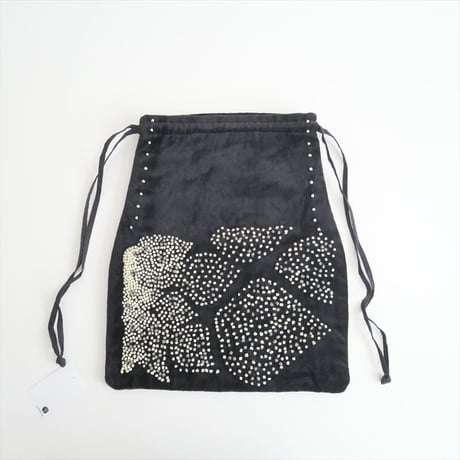 2024AW・人気完売品 / かぐれ購入品 / Khadi&co / LOTUS Velvet Cotton Bag ベロア刺繍バッグ / GW46D12202 / 2504-0327