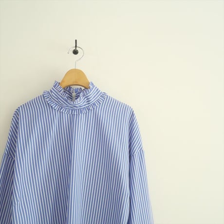2024AW / 未使用 / ともさかりえさんのブランド / MY WEAKNESS / SHAUN SHIRT BLUE STRIPE / 9-SH-03 / 2509-0711