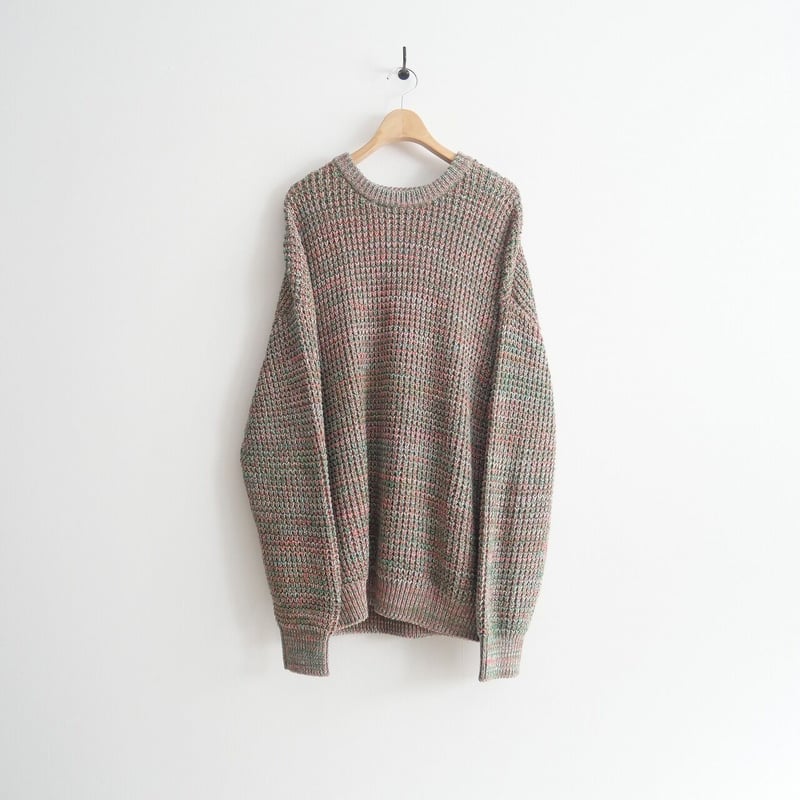 2020AW / CABaN / コットンカシミヤワッフルMIX クルーネックプル  