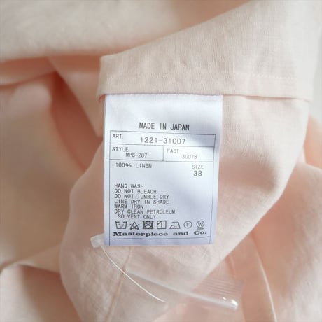 継続販売型 / Scye / Organic Linen Tucked Sleeveless Shirt / 2407-0216