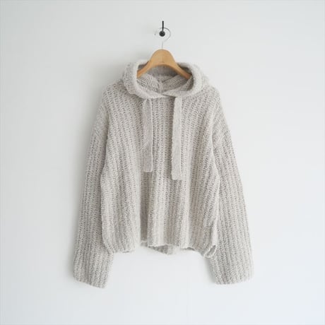 2024SS / 未使用 / GALERIE VIE / コットンカシミヤパイル フーデッドプルオーバー / 23024102005 / 2502-0703