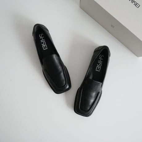 2023 / SHISEI / SQUARE LOAFERS / BLACK / 23013S / 2403-0304