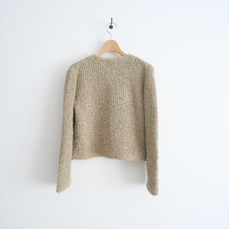 ❤️新品・未使用タグ付き❤️トレフル ラメスパンコールカーディガン モカ 半額以下】TRÈFLE+1 ラメスパンコールカーディガン 美品 F