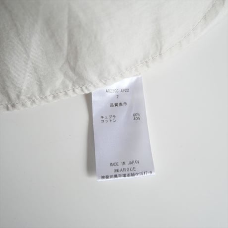 2023・人気完売品 / ARGUE / ORGANIC COTTON CUPRA FLOW T-SHIRTS BLOUSE / AR23SS-AP22 / 2309-1006