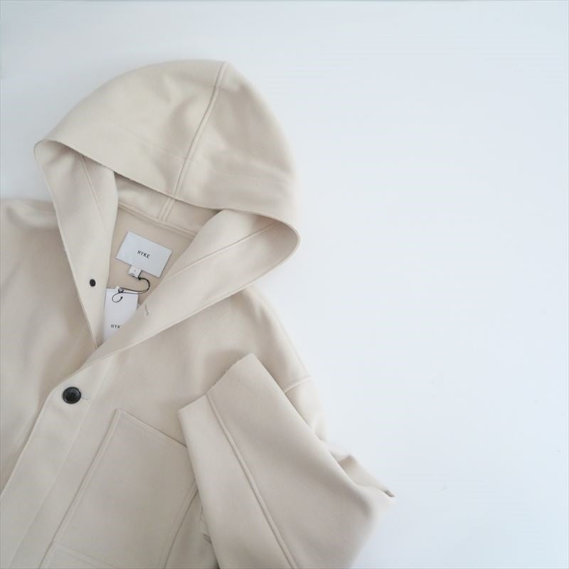 〇2022AW / HYKE / MELTON HOODED WORK COAT / 1735
