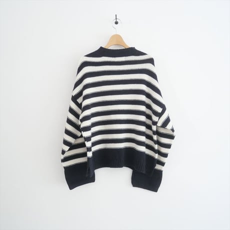 〇2023AW / 未使用 / IENA / ステッチボーダーニット / 23080900369030 / 2503-0066