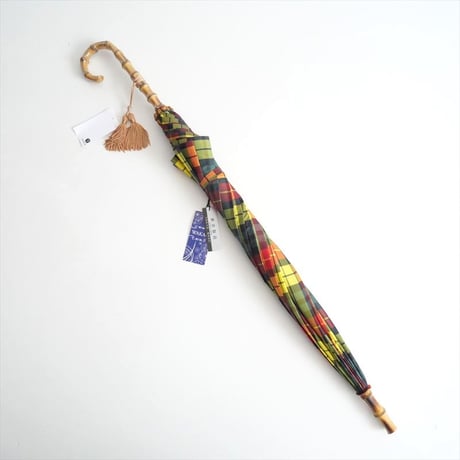 継続販売品 / 未使用 / WAKAO / 長傘 チェック YELLOW(60cm 8本骨) / 2404-0103