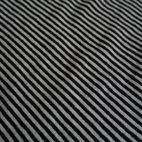未使用 / Vlas Blomme / Linen 天竺 Narrow Border モックネック長袖Tシャツ / 12113073 / 2406-0813