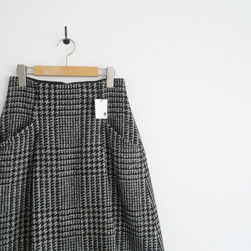 2021AW / allureville / グレンチェックハイウエストタックスカート / 2