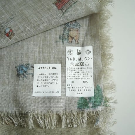 2025・人気完売品 / R&D.M.Co-/OLDMANS TAILOR / BROWN BEAR GAUZE SHAWL / 7223 / 2509-1069