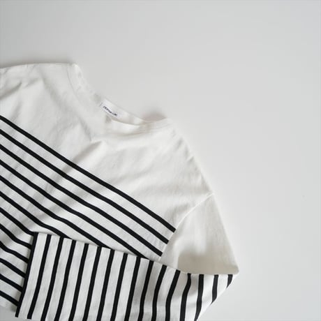 DEUXIEME CLASSE Cropped Stripe T-shirt 23070500804010 / 2604-0377