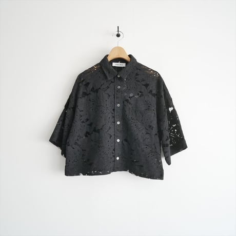 2025SS・人気完売品 / SACRA / LEAF RASCHEL LACE CROPPED SHIRT / 125214071 / 2510-0248