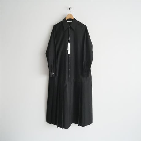 2023 / 未使用 / GALERIE VIE / コットンシルクパラシュート プリーツシャツワンピース / 23063406015 / 2501-0839