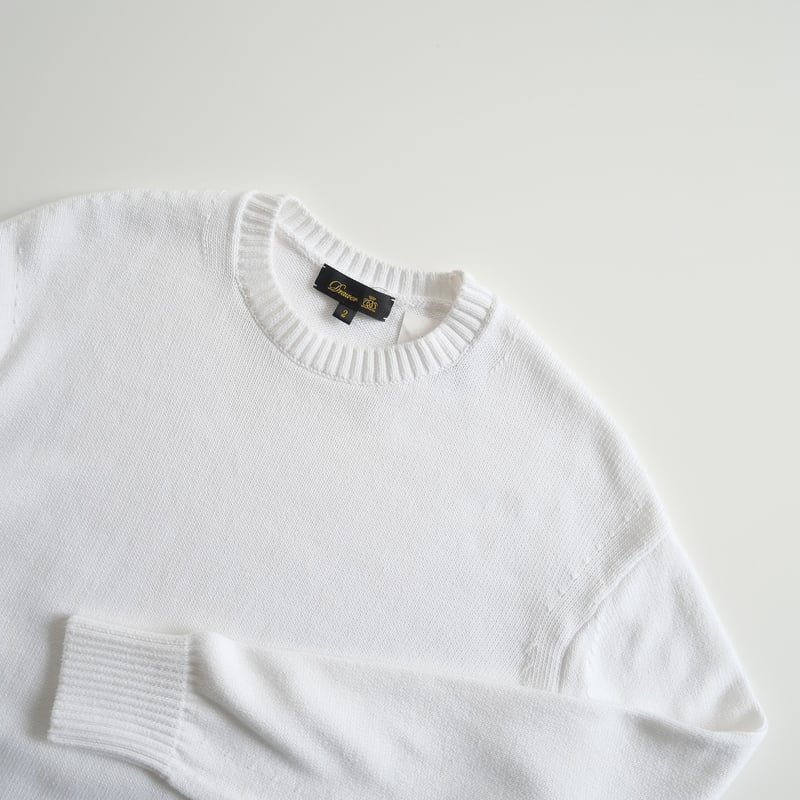 2021 / Drawer / ロゴ刺繍7G天竺編みコットン クルーネック