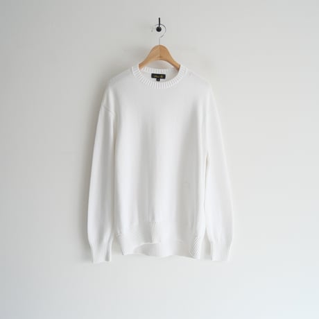 2021 / Drawer / ロゴ刺繍7G天竺編みコットン クルーネックニット / 6513-199-1027 / 2310-0417