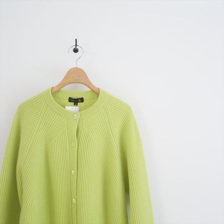 2021AW / Drawer / 9Gウールカシミヤ畔編みクルーネックカーディガン / 6515-105-0481 / 2404-0816