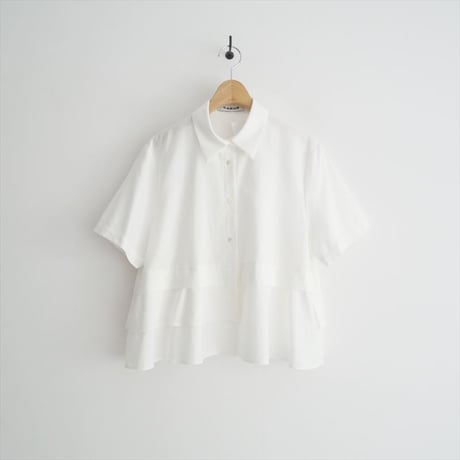 継続販売品 / CABaN / TOMORROWLAND / タイプライターダブルクロス アシンメトリックフリルシャツ / 39014101003 / 2506-0951