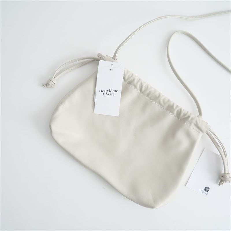 Deuxieme Classe CELERI セルリ レザーポーチ ホワイト Deuxieme Classe 【CELERI/セルリ】ウエストポーチ Deuxieme Classe