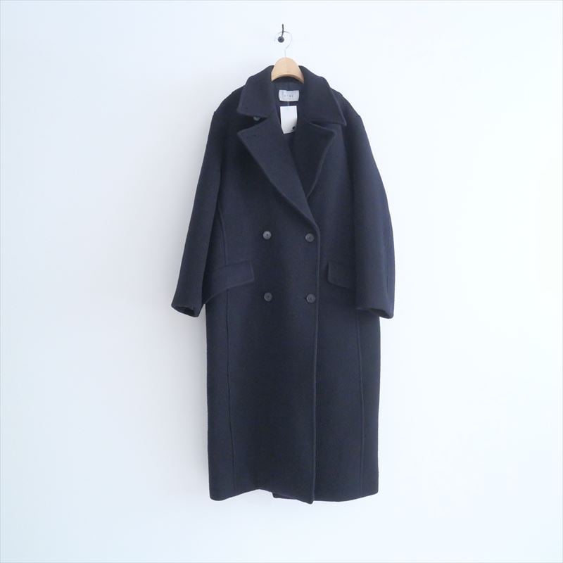 【完売品】ETRE TOKYO ダブルブレストウールコート　ネイビー ETRE TOKYO - ダブルブレストウールコート - NAVY | ADDICT WEB SHOP