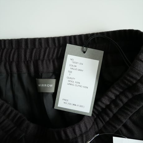 2024AW・人気完売品 / 未使用 / WIRROW / BOTANY WOOL DRAWSTRING PANTS / 132321-224 / 2511-0466
