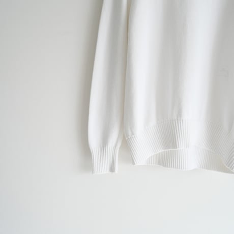 2021 / Drawer / ロゴ刺繍7G天竺編みコットン クルーネックニット / 6513-199-1027 / 2310-0417