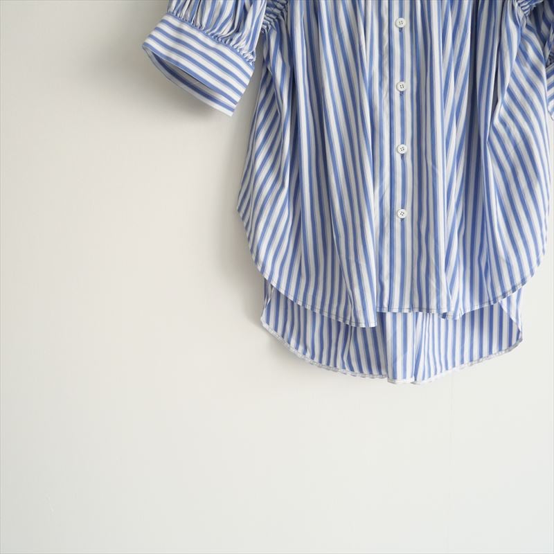 2022SS / ENFOLD / SOMELOSストライプ五分袖ギャザーSHIRT / 30 2022SS / ENFOLD / SOMELOSストライプ五分袖ギャザーSHIRT / 30