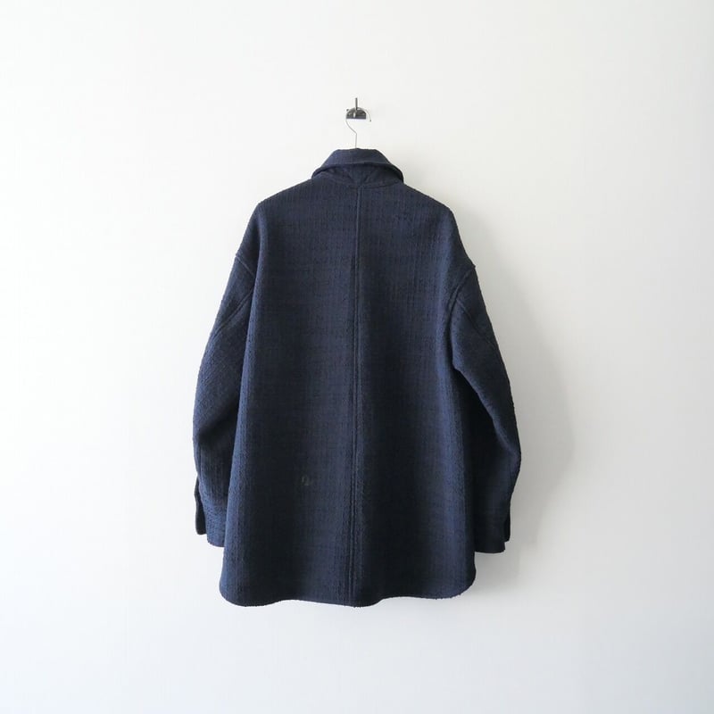 Deuxieme Classe TWEED シャツジャケット ネイビー 2021 / DEUXIEME CLASSE TWEED シャツジャケット