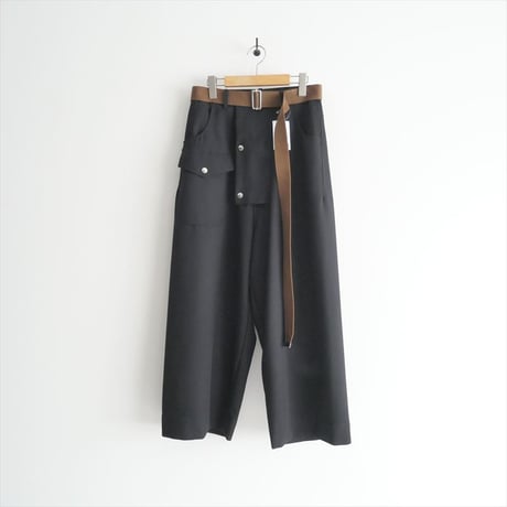 2023AW / PLAN C / TROUSERS WOOL DRILL ベルト付きワイドトラウザーズ / PNCAE52FYZ / 2404-0956