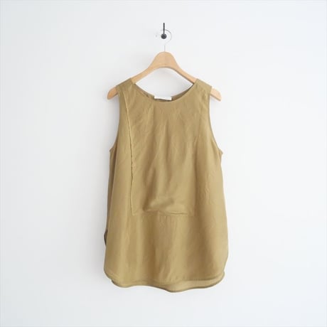 2024・人気完売品 / GALERIE VIE / シルクハブタエ ノースリーブ ブザムシャツ / 23014401005 / 2506-0053