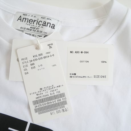 2024・人気完売品 / 未使用 / DEUXIEME CLASSE別注 / AMERICANA / BIG Tシャツ / 24070510001430 / 2506-0147