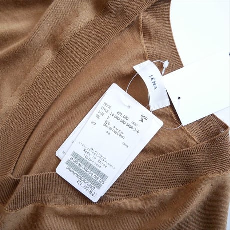〇2024AW / 未使用 / IENA / 18GプレーンVネックプルオーバー / 24080900369030 / 2504-1131
