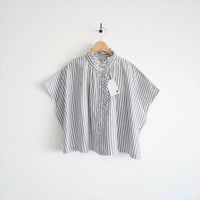 未使用 / nest Robe / コットンリネンストライプ ショートブラウス / 01222-1209 / 2512-1182