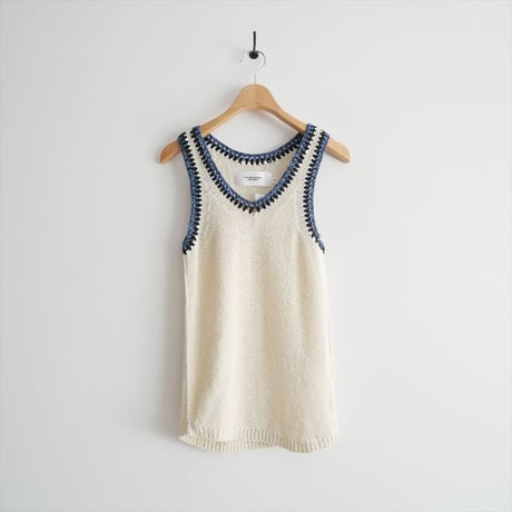 2025SS / JANE SMITH / 7G COTTON CROCHET MOTIF TANK TOP / 25SKN-#831L / 2512-2154