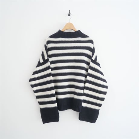 〇2023AW / 未使用 / IENA / ステッチボーダーニット / 23080900369030 / 2503-0066