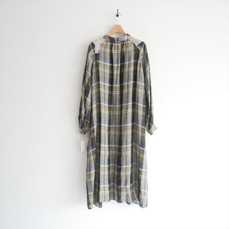 LOISIR / リネンチェックレースヨークワンピース / B0121LFA631 / 2512-0495