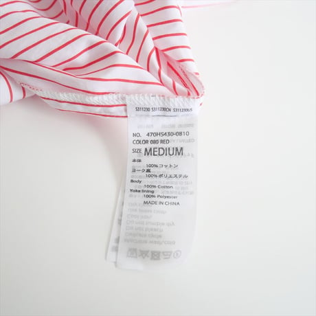 2024SS・人気完売品 / nagonstans / water-repellent stripe round flare shirt / 470HS430-0810 / 2410-0679