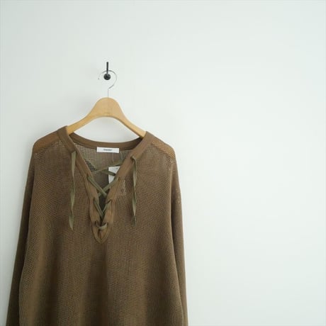 2025SS PHEENY Basket mesh lace up L/S PS25- CS142605-2158