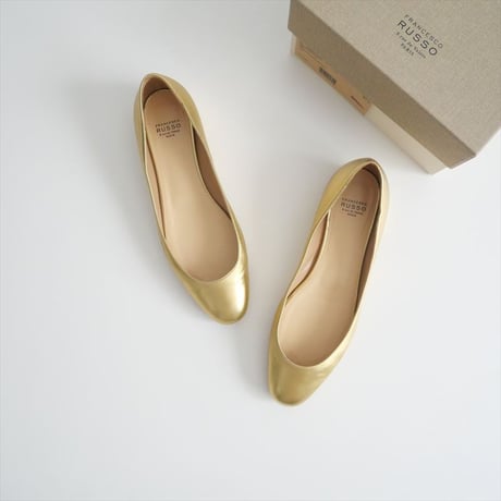 継続販売品 / Ron Herman購入品 / FRANCESCO RUSSO / Nappa Laminated Leather Round Toe Flat Shoes / 2406-0432