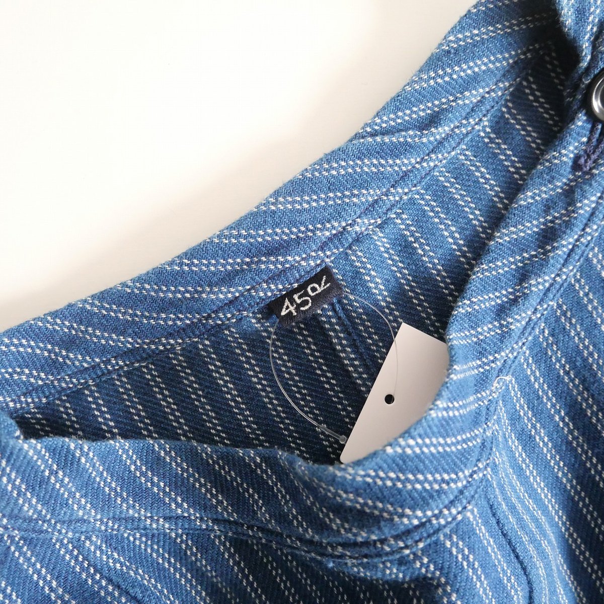 45R 藍インドネルチェックのカシュクールドレス