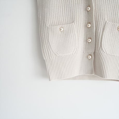 2022AW / 未使用 / SPICK&SPAN / パールボタン畦ニットベスト / 22080200971040 / 2402-0664