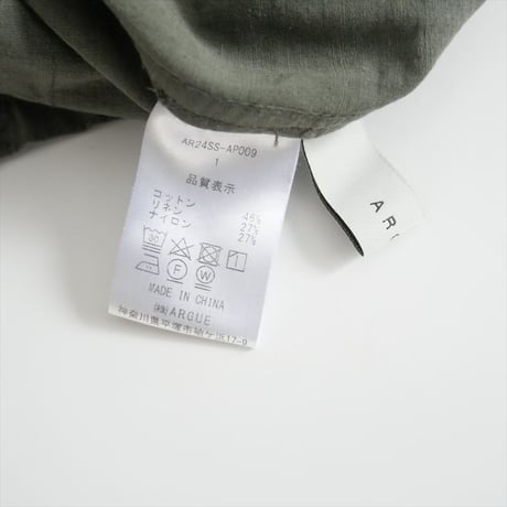 2024SS / ARGUE / COTTON TWILL MOV PANT / AR24SS-AP009 / 2408-0800